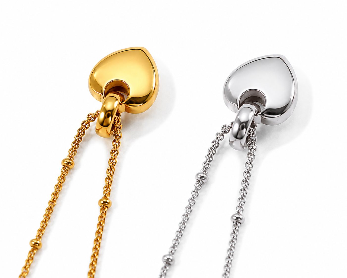 Collier Isméria dos bijou détail dos dos collier pendentif cœur acier inoxydable Amalys Paris